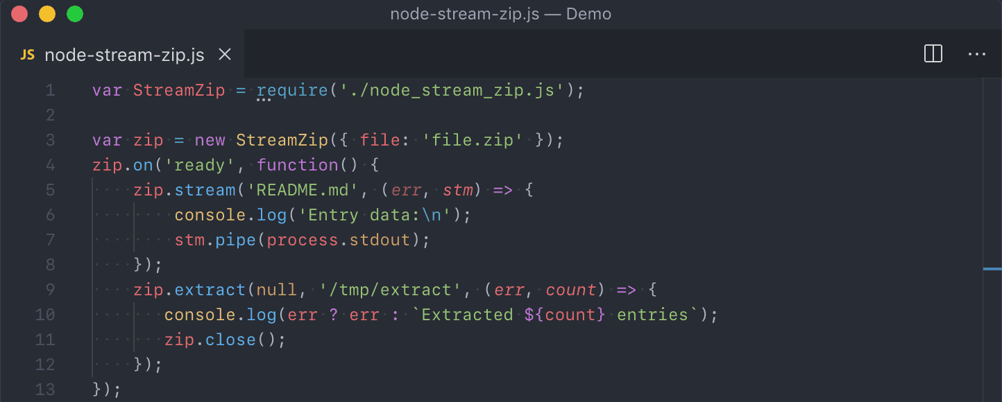 project: node-stream-zip